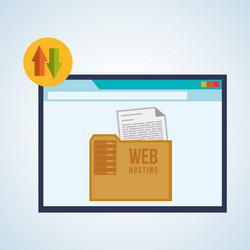 web hosting design data center icon isolate vector image