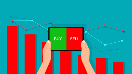 buy and sell on stock market chart during vector