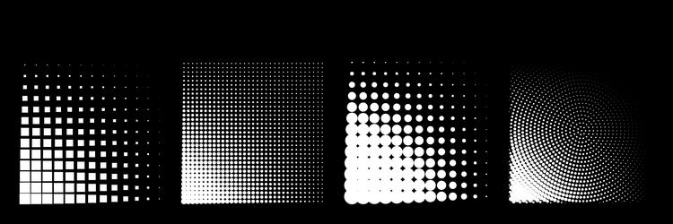 design elements halftone dotted frames set vector image