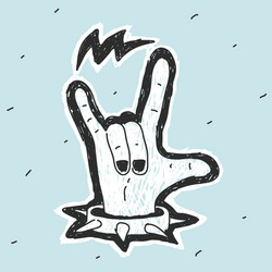 Metal Hand Symbol Vector Image