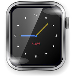 modern smartwatch analog clock display with sleek vector image