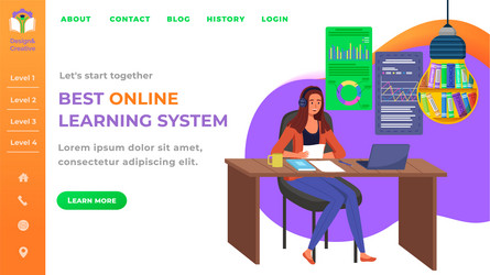 Lms learning management system concept with big Vector Image