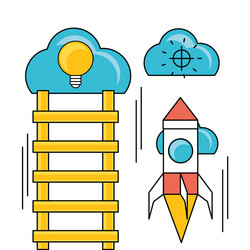 development process and social teamwork data vector image