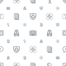 emergency icons pattern seamless white background vector