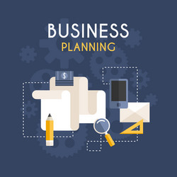 Flat design business concept planning vector