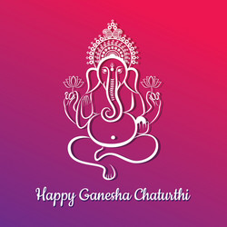 Happy Ganesh Chaturthi Background Vector Image