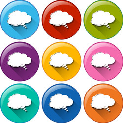 Round buttons with empty cloud templates vector