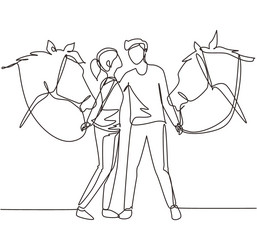 Wedding couple silhouette line art Royalty Free Vector Image