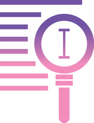 Text edit cursor line inside lupe gradient style vector