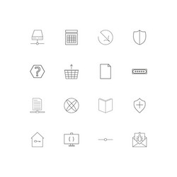 internet technologies linear thin icons set vector image