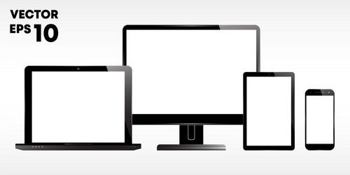 laptop computer monitor display tablet vector image
