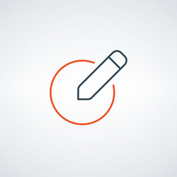 Linear pen in circle button write icon signature vector