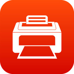 Modern laser printer icon digital red vector