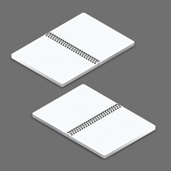 Open notebook template with a square grid vector