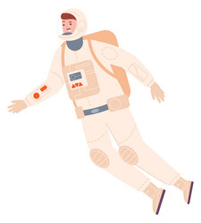 Floating spaceman astronaut in outer space vector