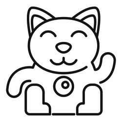 japanese lucky cat icon outline japan neko vector