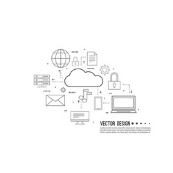 network cloud computing vector image