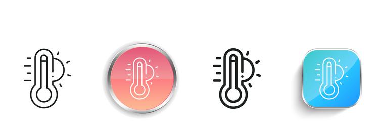heat icon thin linear regular and button style vector image