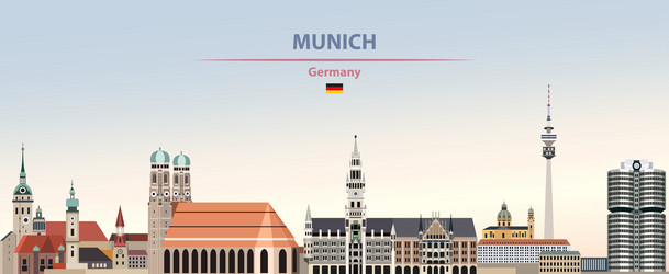Munich Skyline Colorful Gradient Vector Image