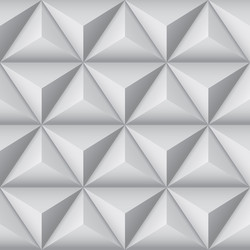 3d geometric pattern with pyramids abstract gray vector image