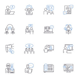 expression line icons collection emotion vector image