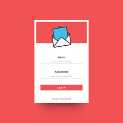 Log in box ui design vector