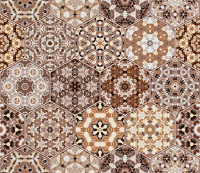 set of hexagonal patterns vector image