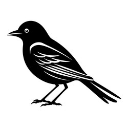 silhouette of a black bird Vector Image