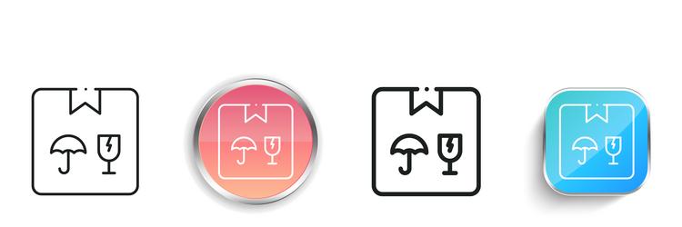 delivery box icon thin linear regular and button vector image