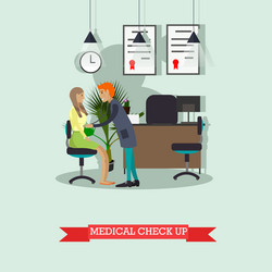 doctor conduct patient medical check up vector