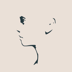 Head silhouette face profile view vector