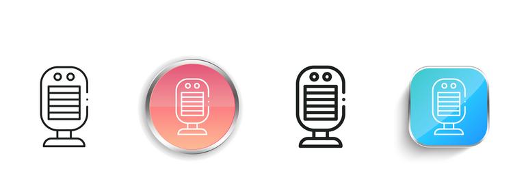 heater icon thin linear regular and button style vector image
