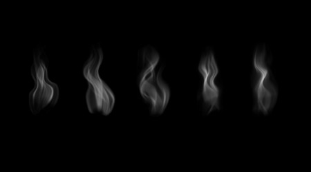 Set of realistic stream from burning objects vector