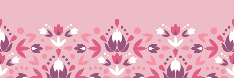 Seamless floral border herbs and wild Royalty Free Vector