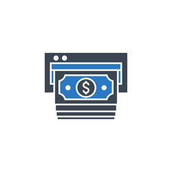 Cash out related glyph icon vector