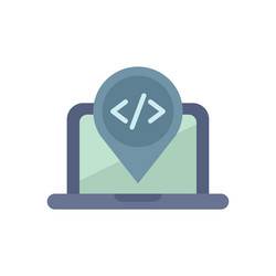 coding location pin showing programming point vector image