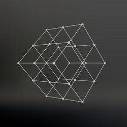 Cube of lines and dots vector