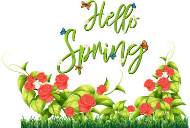 Hello spring flower background vector