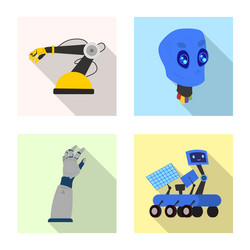 isolated object of robot and factory logo vector image