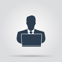 Person Using Laptop Computer Icon vector image