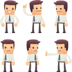 Set of manager character in different poses vector