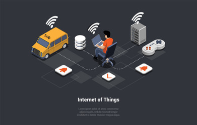 concept of smart home technologies and internet vector image