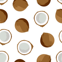 seamless pattern with coconuts isolated on white vector