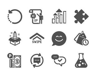 Set technology icons such as chemistry lab vector