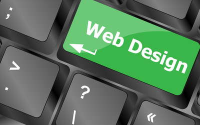 web design text on a button keyboard key vector image