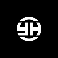 Yh logo monogram shield shape with crown design Vector Image