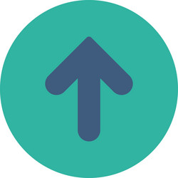 arrow up flat cobalt and cyan colors round button vector image