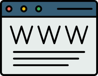 browser line filled icon design vector image