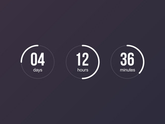 Countdown timer for website vector