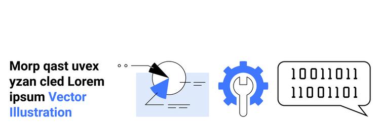 data analysis and coding process with graph pie vector image